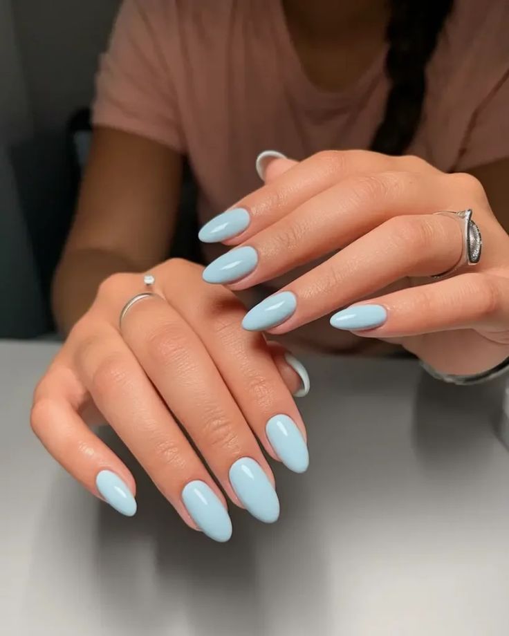 Sky Blue Nails