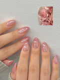 Rose Ombre Glazed Donut Nails