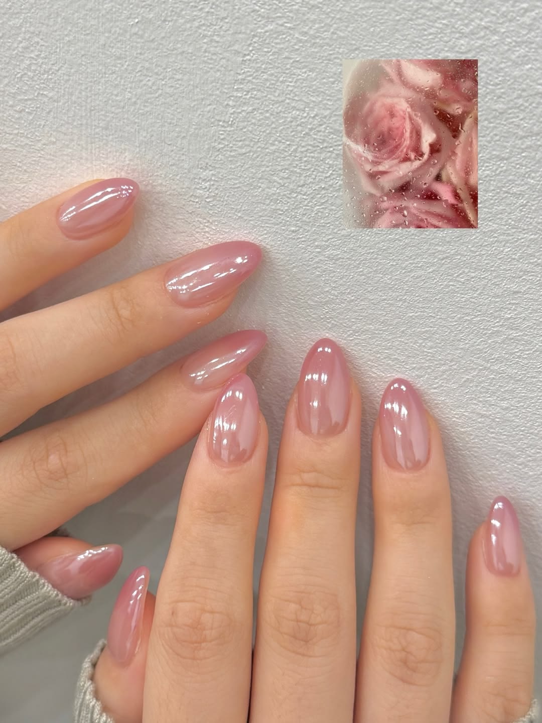 Rose Ombre Glazed Donut Nails