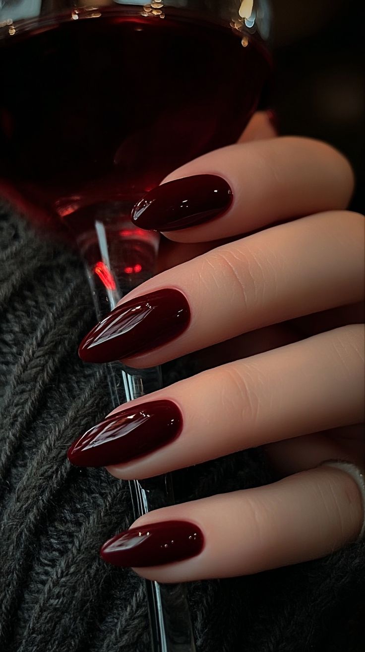 Deep Maroon Nails