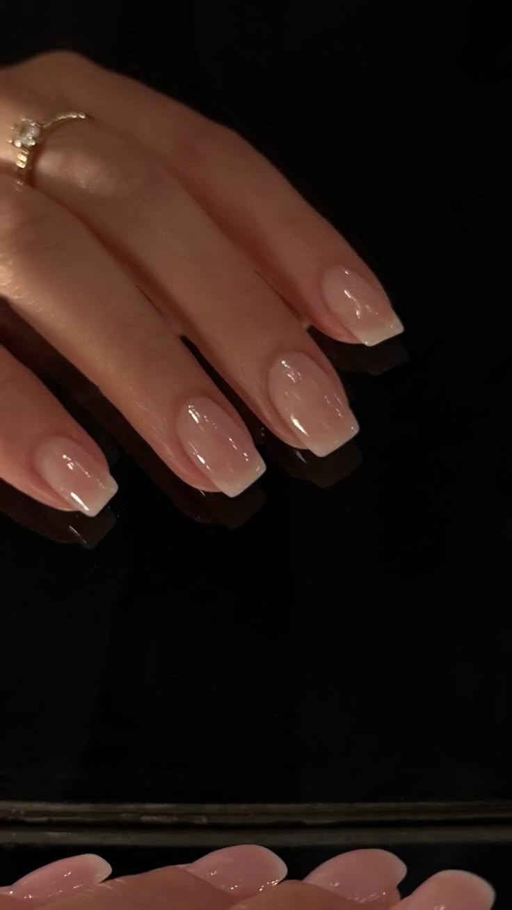 Milky Nude French Tips Clean Girl Nails