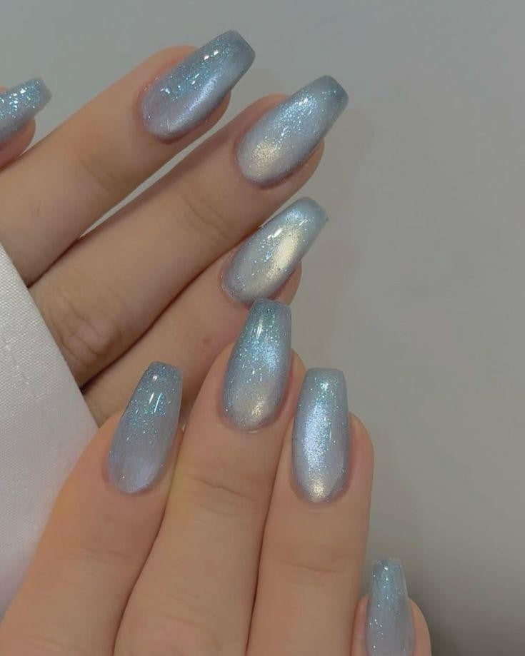 Sky Blu Cat Eye Nails
