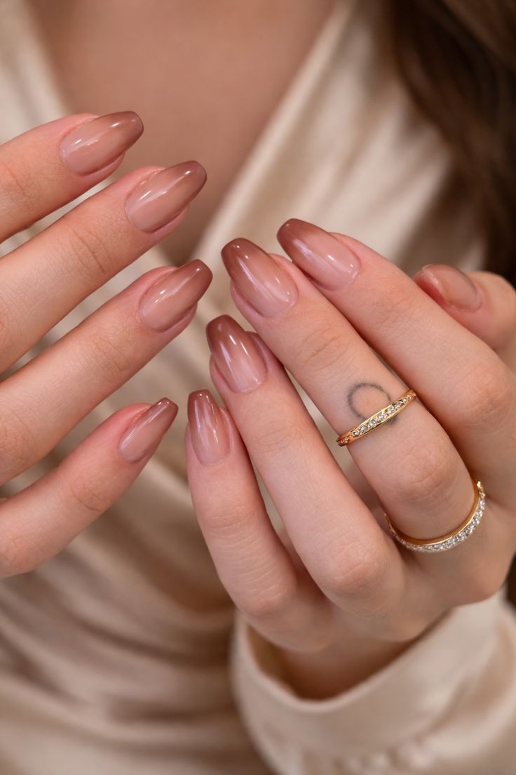 Nude Brown Ombre Tips