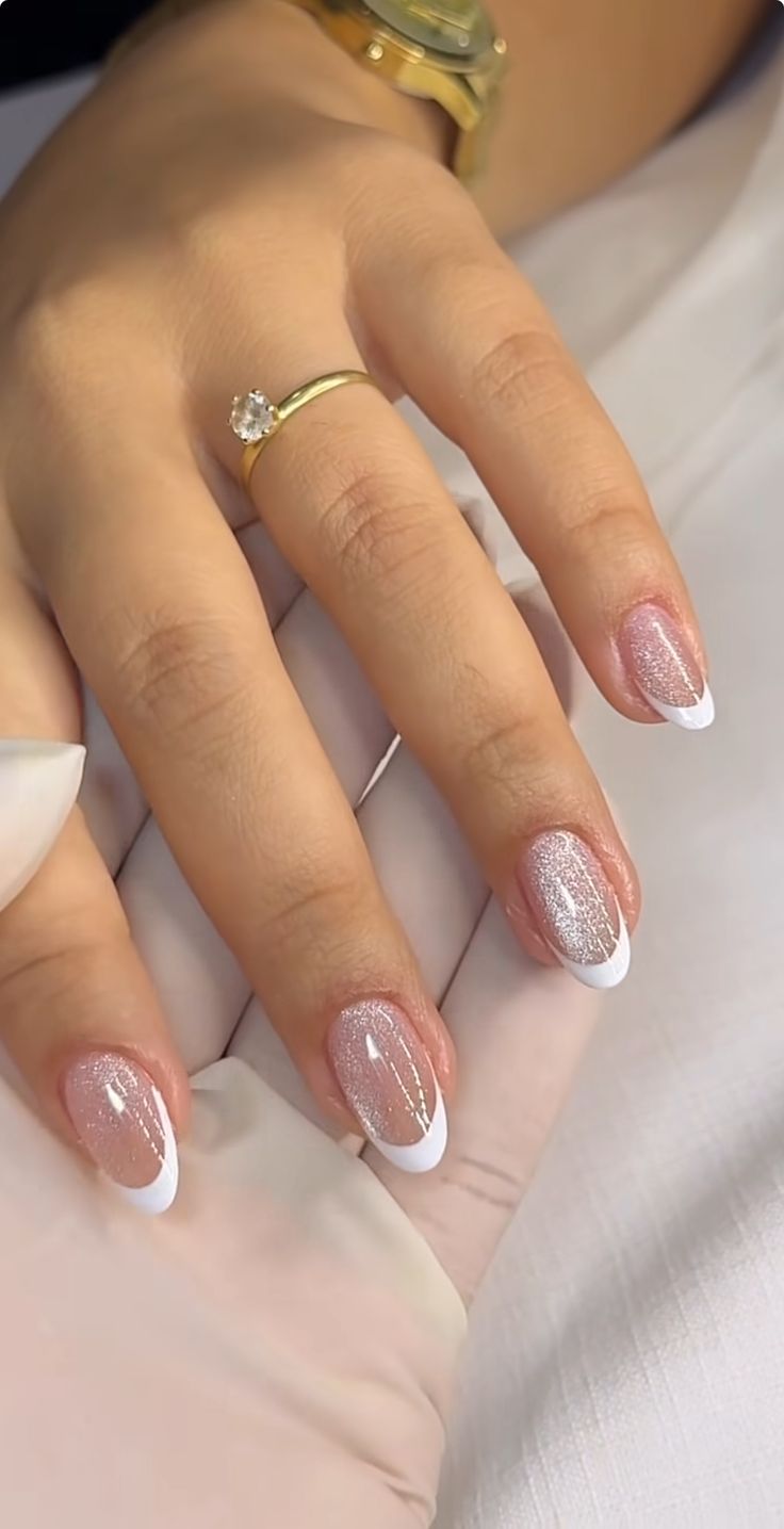 Natural Gelish Cat Eye Base French Tips