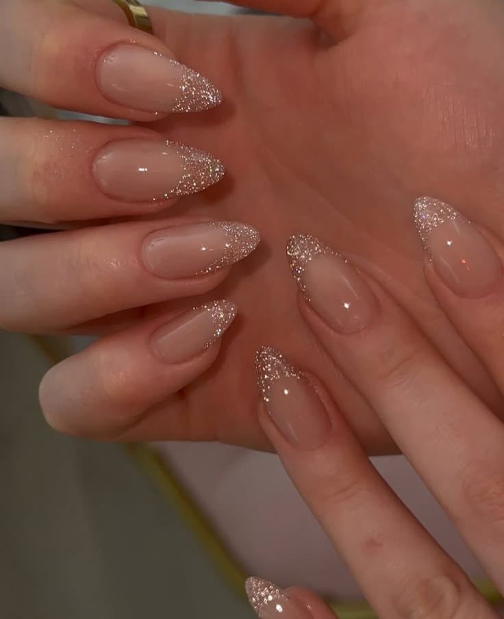 Sparkle Glittery French Tips
